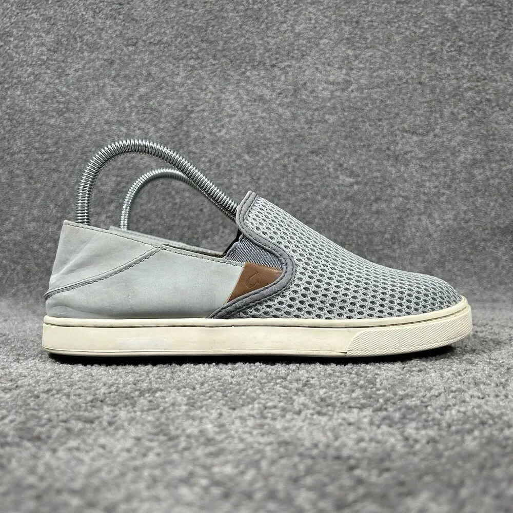 Olukai Pehuea 20271-PG26 Women’s Size 7.5 Gray Slip On Flats Comfort Shoes Used